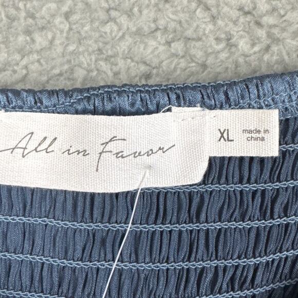 All in Favor Flutter Sleeve Satin Corset Top in Steel Blue Size XL NWT Coquette - Picture 6 of 7